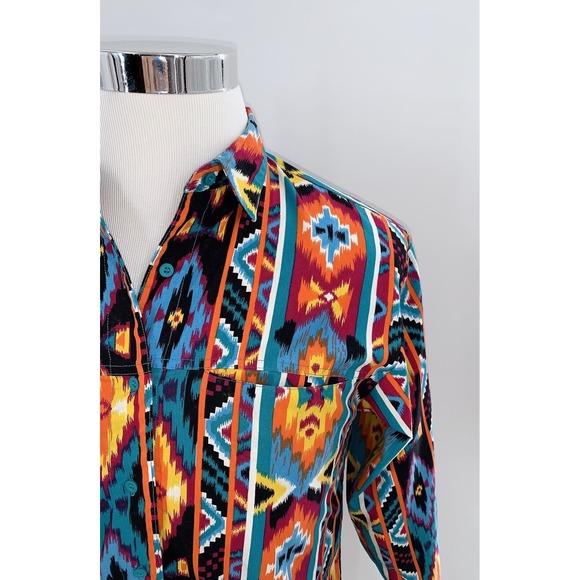 WRANGLER Women's Western Vintage Shirt Aztec Native American Authentic Sz L - Picture 3 of 7